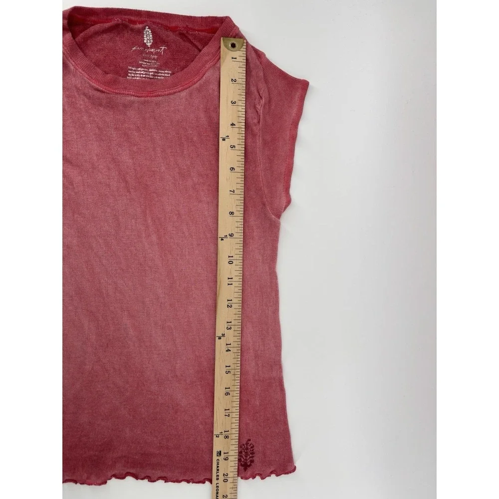 NWT Free People FP Movement Double Point Stretch Tee T Shirt XS/S Red $48